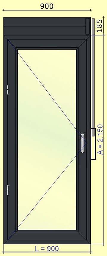 Ventana abatiente PVC VEKA Softline con persiana manual