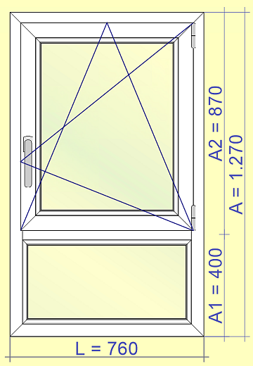 Ventana oscilobatiente VEKA Softline con fijo inferior